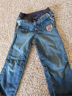 Kids Tommy Hilfiger Blue Denim Pants with Patch Detail size 3